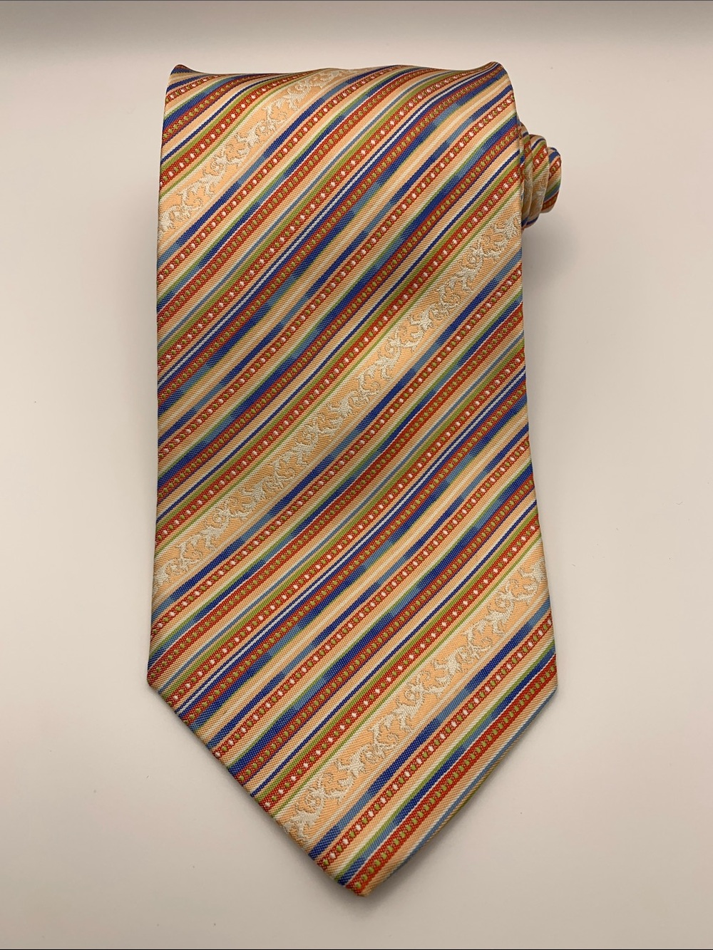 Versace Luxury Designer Silk Medusa Stripe Tie Made in Italy